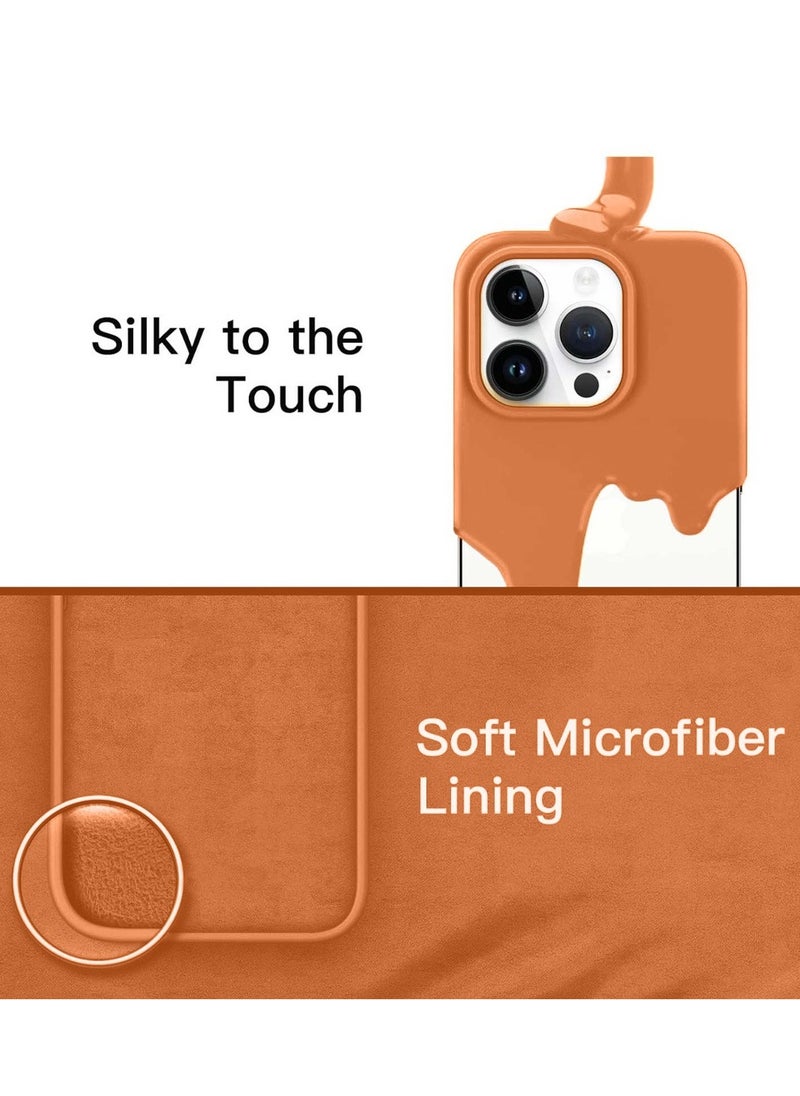 Techie - Techie Soft Smooth Silicone Back Cover Case with Built-in Magnetic, inner side Microfiber Lining for Apple iPhone 14 Pro Max – Orange - Image 1