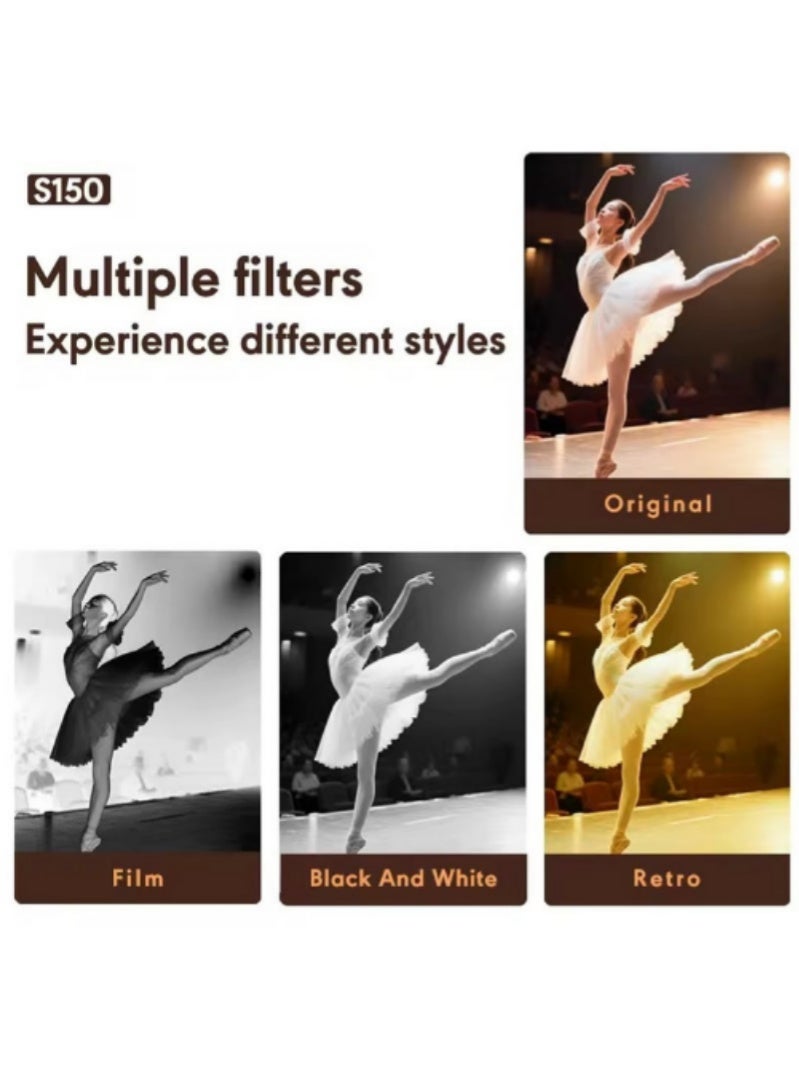 Digital Camera 1080P Retro CCD Mini Cam with 0.96in Screen Indoor Outdoor Sports Portable Vintage Very Small Camcorder Video Cameras Recorder with 32GB Card, Brown - Image 5