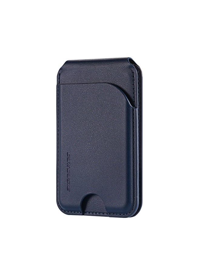 Suitable For MagSafe Magnetic Suction Bracket Card Bag IPhone16 Multi-functional Anti-theft Brush Mobile Phone Back Card Set Wholesale-Specifications:Shaft Style Magnetic Stand Card Holder Blue  - Image 1