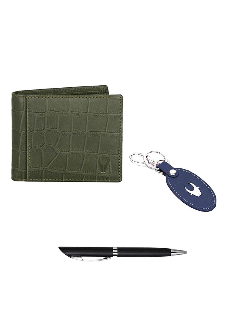 Wildhorn Leather Wallet, Keychain and Pen Combo for Men (Multicolor, GFT 150), Multicolor, Contemporary  - Image 1