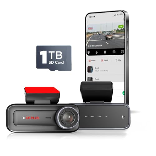 CP PLUS 4G Dashcam for Car with Full HD Front Camera & Live GPS Tracking | H.265 Recording | G-Sensor | Parking Mode | Two-Way Talk | Motion Detection | Time Lapse | SD Card Support up to 1TB | CP-H27 - Image 1