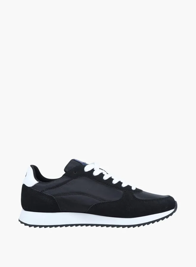 Men's Logo Print Sneakers with Lace-Up Closure
