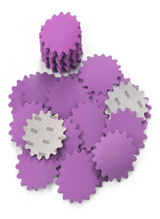 MAXMAN 3 Inch Sanding Discs 50Pcs, Wet Dry Hook and Loop Flex Edge Sandpaper Discs, 600 Grit Sandpaper, Wavy Sand Paper for Drill and Bowl Sanders, Drill Sanding Attachments - Image 1