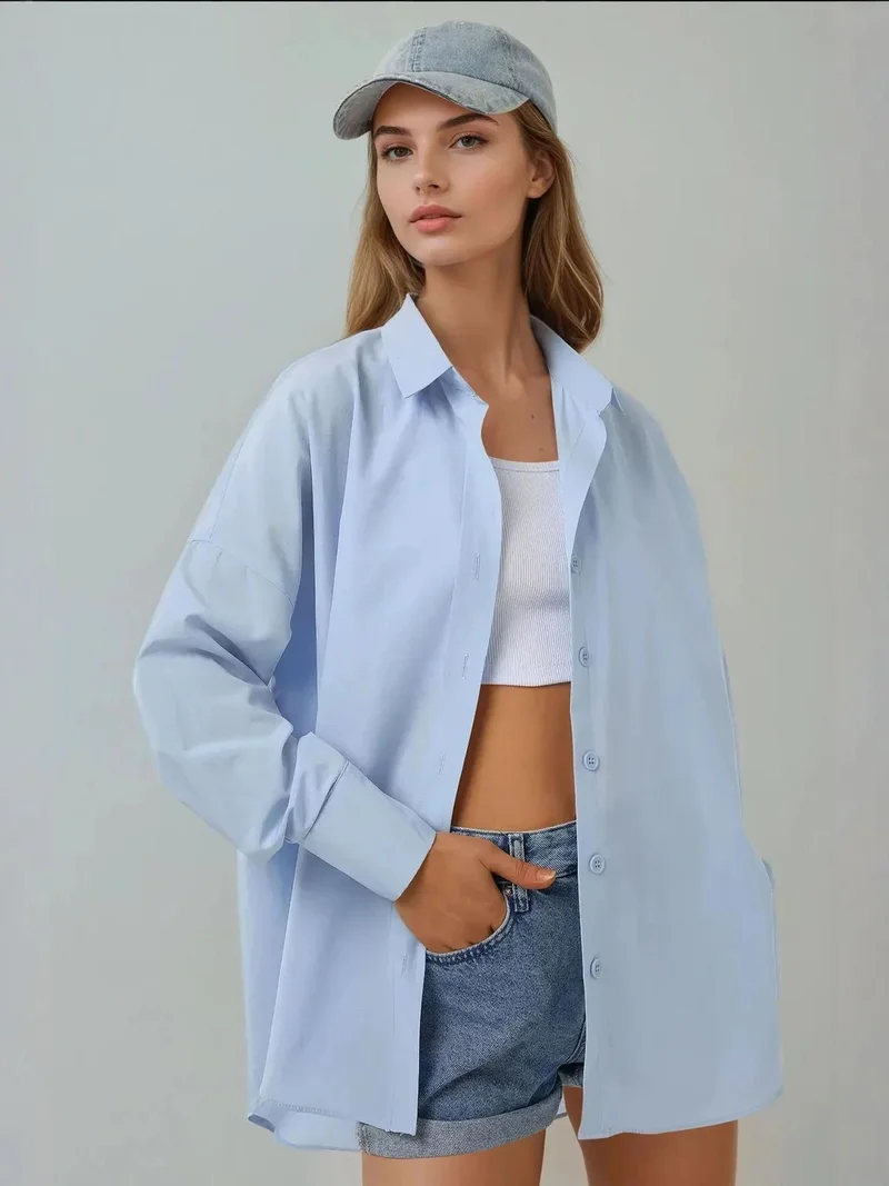 HICCUP Linen-Blend Regular Fit Shirt with a Classic Collar