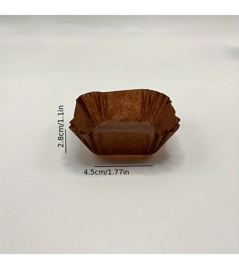 White 100 Disposable Square Baking Cups Durian Pastry Paper Trays Oil Proof - Image 3