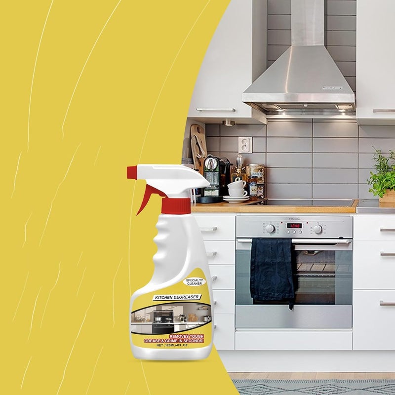 YelaJoy رذاذ مزيل الشحوم الثقيل قطعتان – منظف زيت المطبخ الرغوي سريع المفعول لأسطح العمل، الأفران، الأجهزة، مزيل قوي لبقع الزيت (120 مل) - Image 3