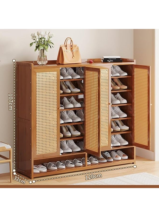 keke 8 Tiers Multifunctional Entryway Shoe Cabinet with 4 Doors - Image 2