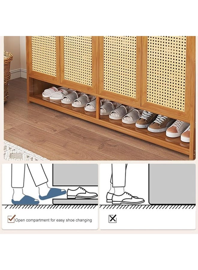 keke 8 Tiers Multifunctional Entryway Shoe Cabinet with 4 Doors - Image 5