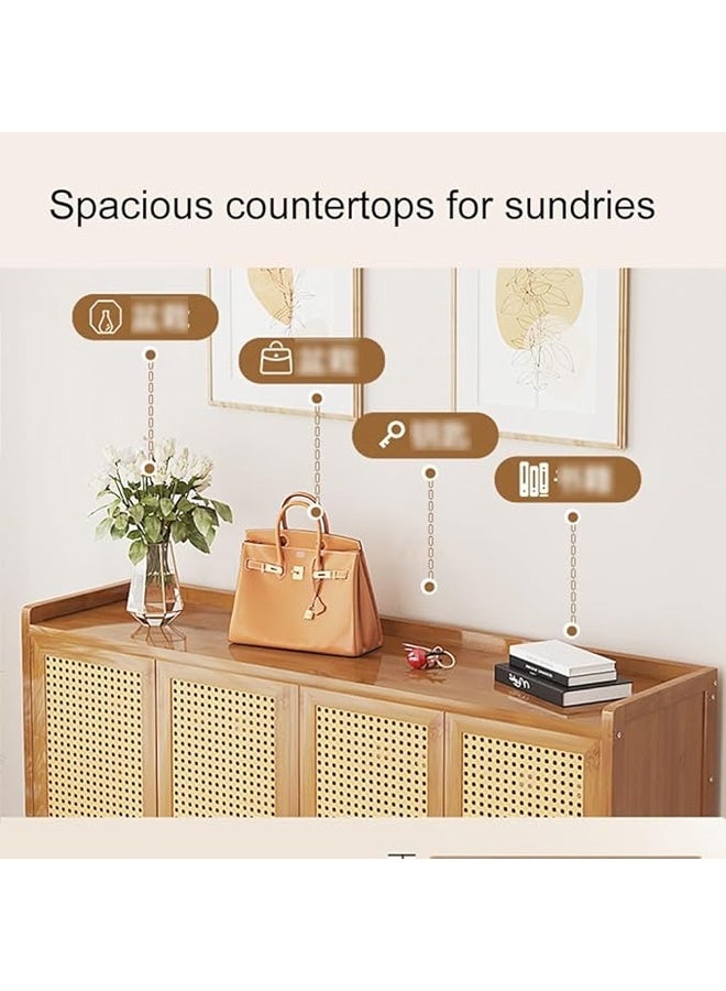 keke 8 Tiers Multifunctional Entryway Shoe Cabinet with 4 Doors - Image 4