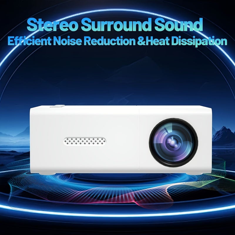 White Mini Portable Projector Native 240P Resolution Supports 1080P Compact Design USB Powered for Home Theater Outdoor Movies Gaming Wall Projection - Image 2