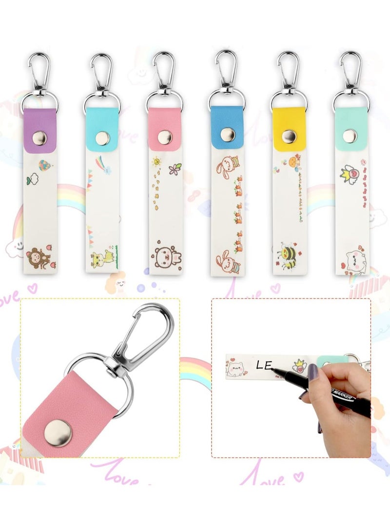 كيلا سلسلة مفاتيح باسم حقيبة الظهر، ملصقات أسماء للأطفال مع قلم، مشابك بطاقات اسم لطيفة، علامات هوية الطفل، مشابك اسم للأطفال، سلسلة مفاتيح باسم لحقائب الظهر للأولاد والبنات، زجاجة ماء، صندوق غداء، حافظة أقلام، 6 قطع - Image 4