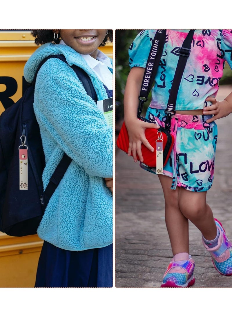 كيلا سلسلة مفاتيح باسم حقيبة الظهر، ملصقات أسماء للأطفال مع قلم، مشابك بطاقات اسم لطيفة، علامات هوية الطفل، مشابك اسم للأطفال، سلسلة مفاتيح باسم لحقائب الظهر للأولاد والبنات، زجاجة ماء، صندوق غداء، حافظة أقلام، 6 قطع - Image 5