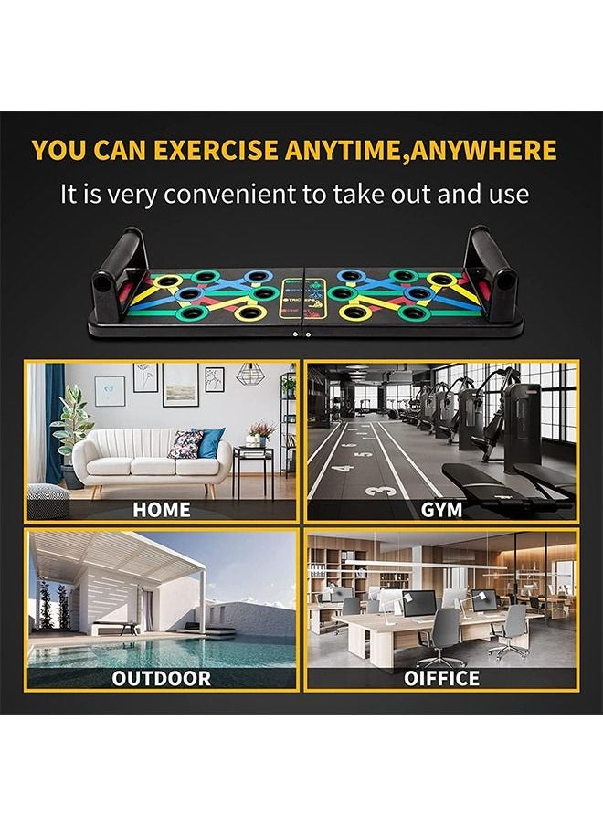 Beauenty - Maynardy Push Up Board Training Fitness Exercise Chest Expansion Equipment Muscle Exerciser Multi-Function Bar Foldable Handles for Floor to Strengthen Arms Core and Back Portable Home Gym for Men a - Image 1