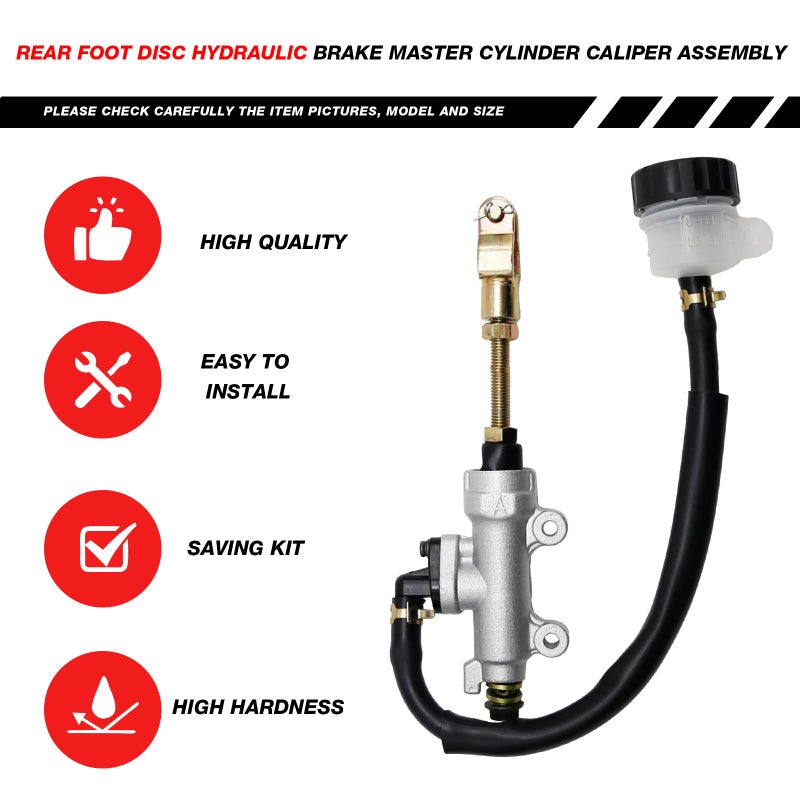 EATAKWARD Rear Foot Disc Hydraulic Brake Master Cylinder Caliper Assembly, Replacement for 150cc 200cc 250cc Taotao Coolster Roketa Vitacci Peace SunL RPS Icebear Chinese ATV Quad 4 Wheeler Dune Buggy - Image 3