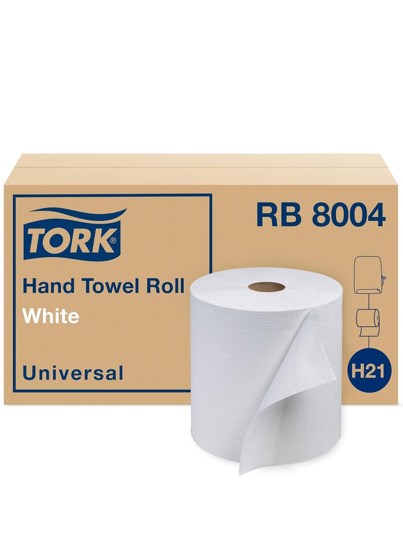 Tork Tork Paper Hand Towel Roll White H21 Universal 100 Recycled Fiber 6 Rolls x 800 ft RB8004  - Image 1
