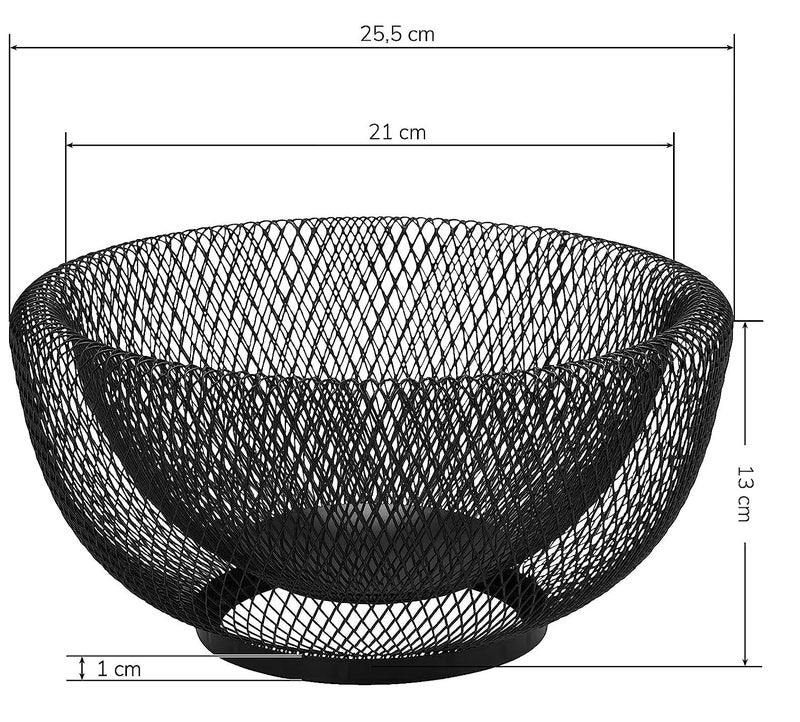FING Metal Wire Fruit Storage Basket | 2 Tier Coutertop Fruit Bowls for Kitchen, Vegetables Serving Bowls Metal Wire | Decorative Centerpiece to Display Fruit, Vegetables, Household Items (Mesh) - Image 5