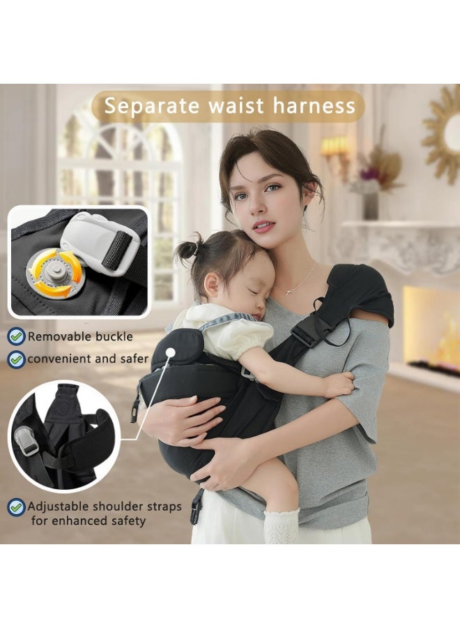 Baby Sling Carrier, Baby Carrier Newborn to Toddler Wrpas Carrier Essentials Safety, Portable and Lightweight, Ergonomic-Designed, Non-Slip Hip Seat Carrying - Image 2