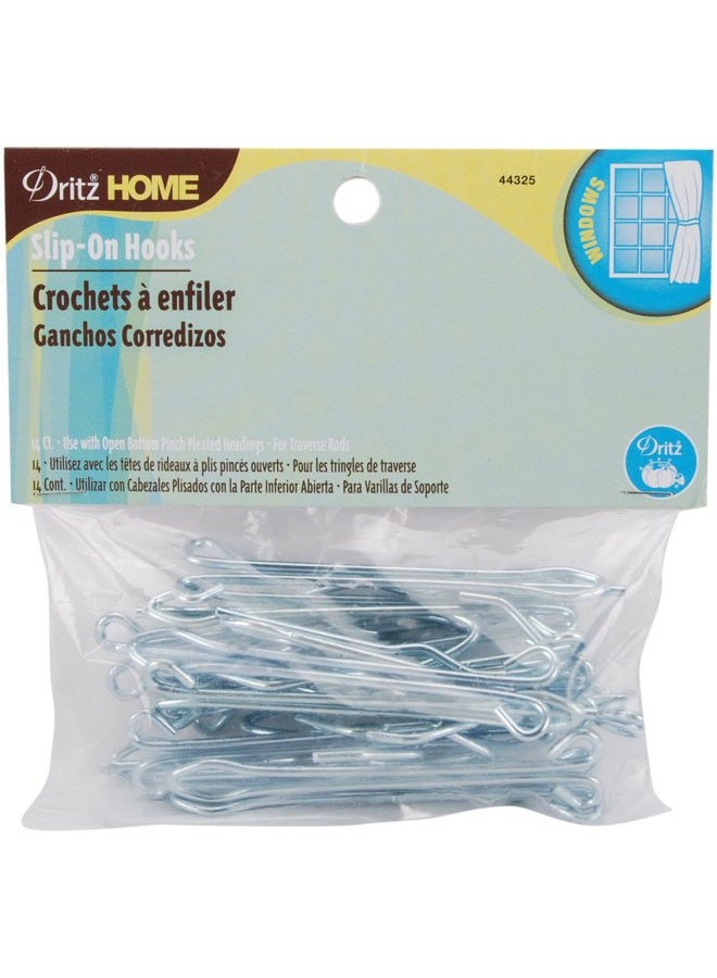 Home 44325 Slip-On Drapery Hooks (14-Piece)