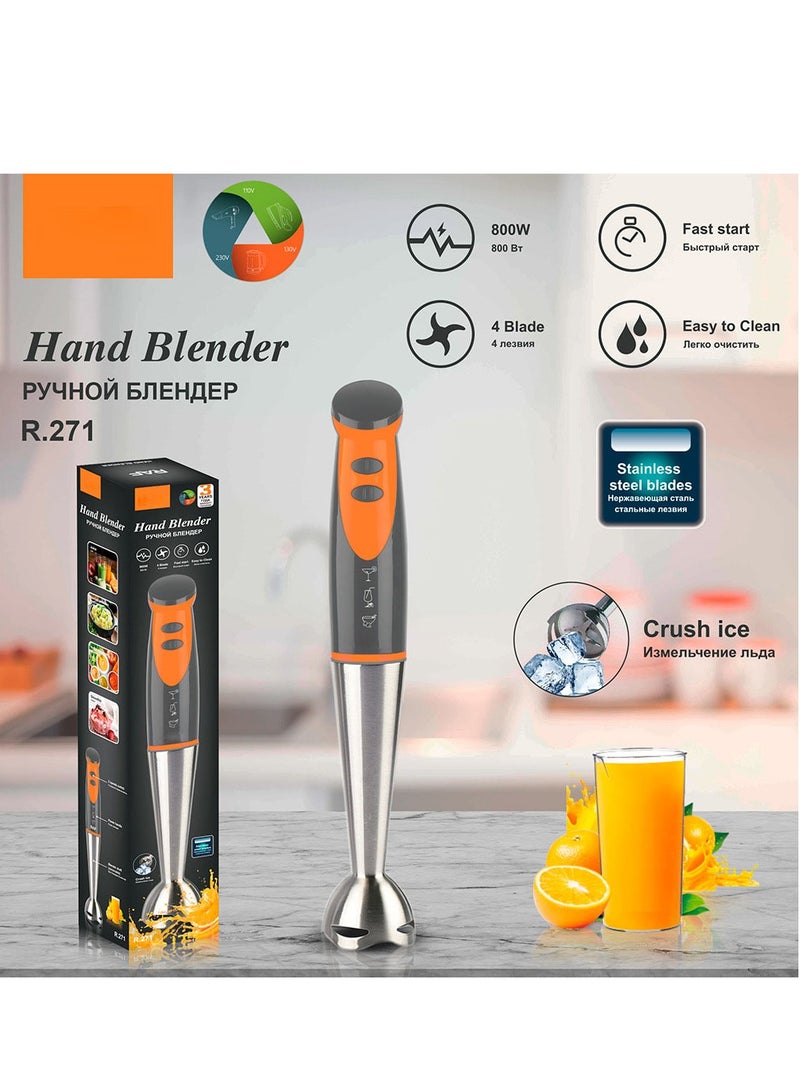 Hand Blender, 800w Electric Handheld Portable Stick Mixer with 2 Mixing Speed andStainless Steel Blades for Effortless Blending Smoothies, Shakes, Puree or Baby Food  - Image 1