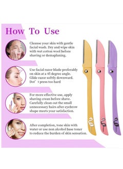 Feather-Flamingo Pack Of 3- Feather Flamingo Facial Razor for Face, Eyebrows & Body shaving | 3-Piece Facial Touch-up Razor  - Image 5