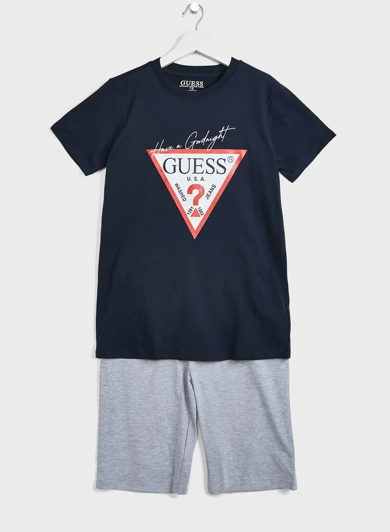 GUESS Kids Logo T-Shirt & Shorts Set