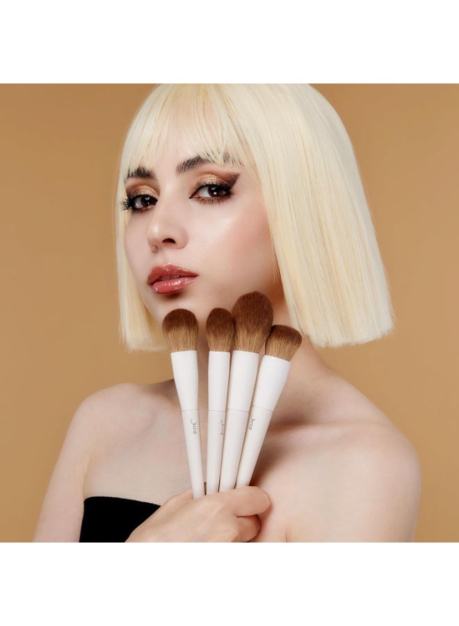 جيساب مجموعة فرش مكياج جيسوب، 5 قطع، فرش مكياج للوجه، فرشاة كريم أساس نباتية ناعمة، فرشاة أحمر خدود، فرشاة برونزر، فرشاة كونتور، فرشاة هايلايتر، فرشاة بودرة تثبيت ناعمة، رمادي فاتح T493 - Image 5