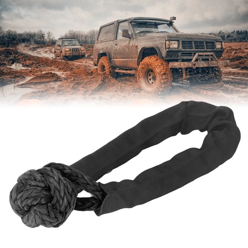 Soft Shackle 20mm 41000 LBS Break Strength Recovery Rope Shackle with Protective Sleeve for Truck Large SUVs Offroad Vehicle Black - Image 5