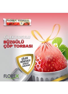 Florex Drawstring Strawberry Scented Medium Size Garbage Bag 5 Rolls 55 x 60 cm  - Image 2