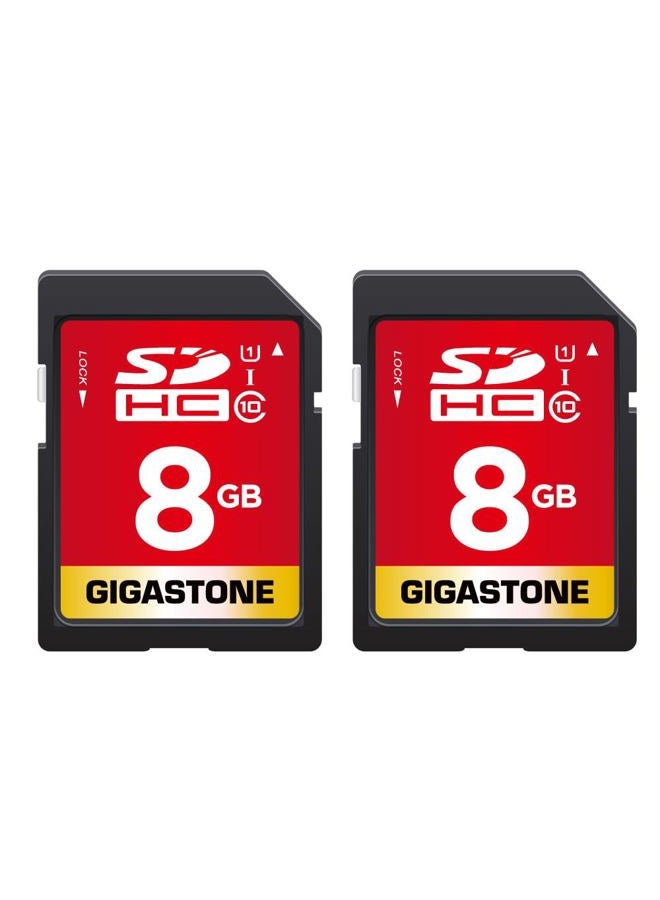 Gigastone 8GB SDHC Memory Card, Pack of 2, High Speed for Reserving Photos, Videos, Music, Voice Files, Camcorder, Camera, Recorder, PC, Mac, Class 10 - Image 1