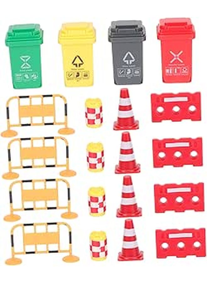 Mini Traffic Cones Barricades Signs Educational Road Playset For Outdoor Games - Image 1