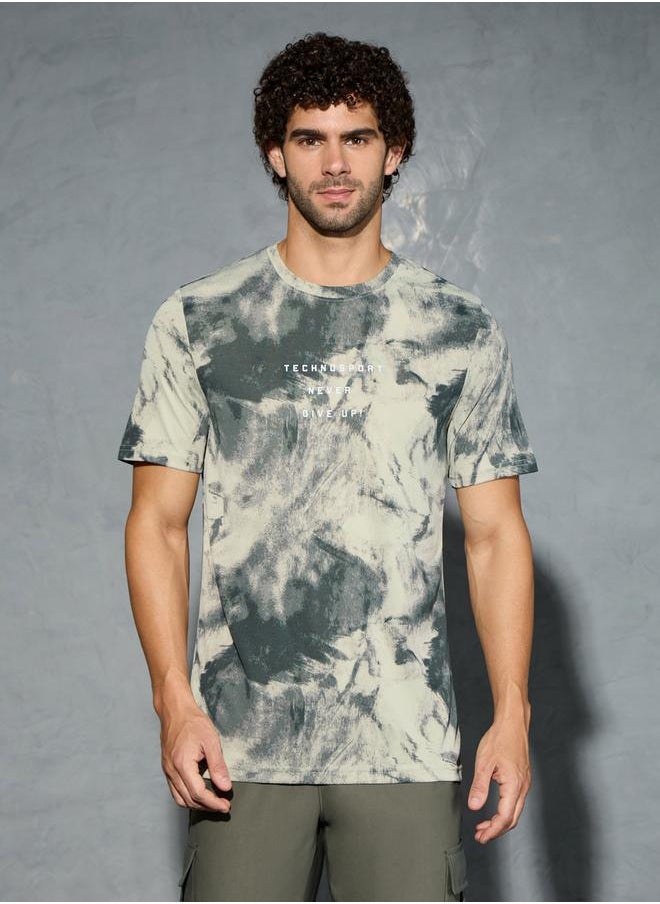 Technosport Men Camouflage Printed Round Neck Regular Fit T-Shirt  - Image 2