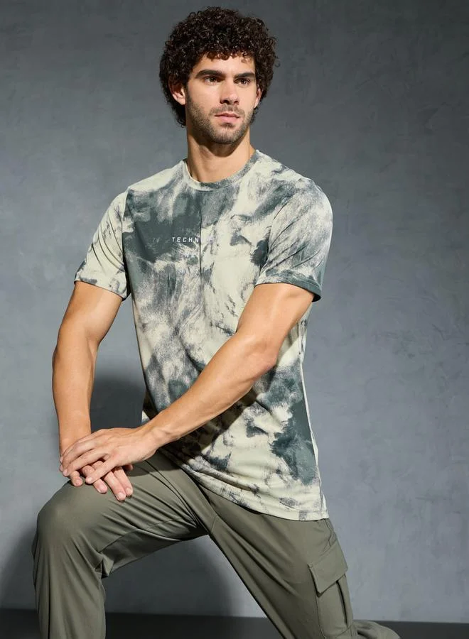 Technosport Technosport Men Camouflage Printed Round Neck Regular Fit T-Shirt