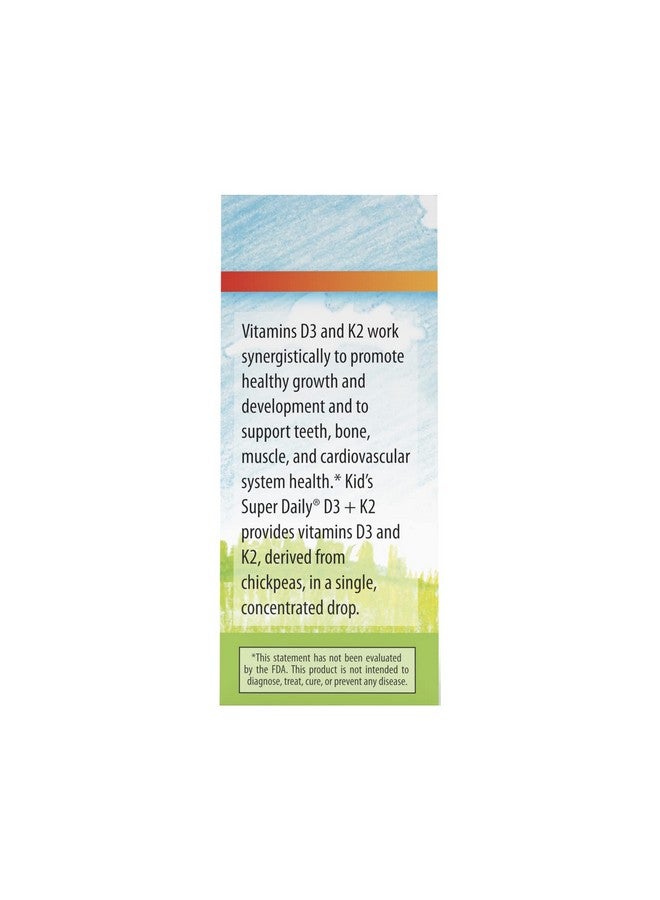 Carlson - Kid's Super Daily D3+K2, 25 mcg (1,000 IU) D3 & 22.5 mcg K2, Vitamin D Drops with Vitamin K2, Liquid Vitamins, 1000 IU Vitamin D3, Heart & Bone Health, 1-Year Supply, Unflavored, 360 Drops - Image 4
