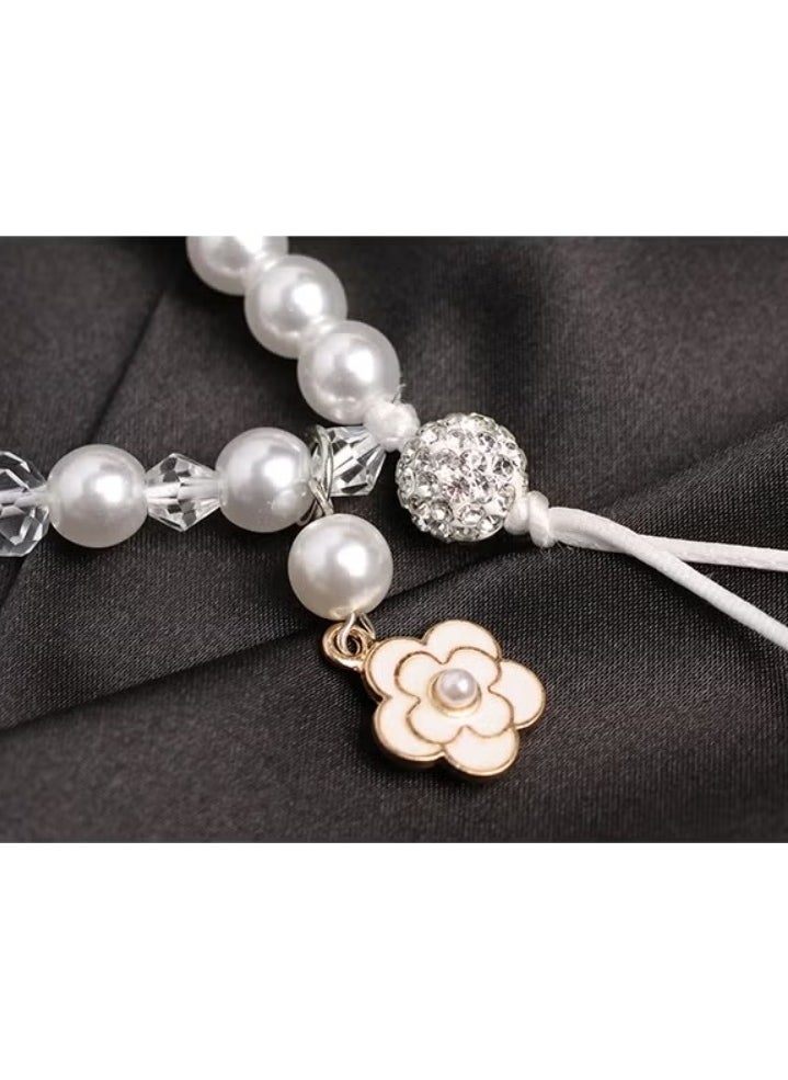 Generic - Little Fragrance Pearl Mobile Phone Chain - Small Flower Pendant Mobile Phone Lanyard - Beaded Charm - Mobile Phone Camera Wallet MP3 MP4 iPod PSP Keychain for Women Wristband - Image 1