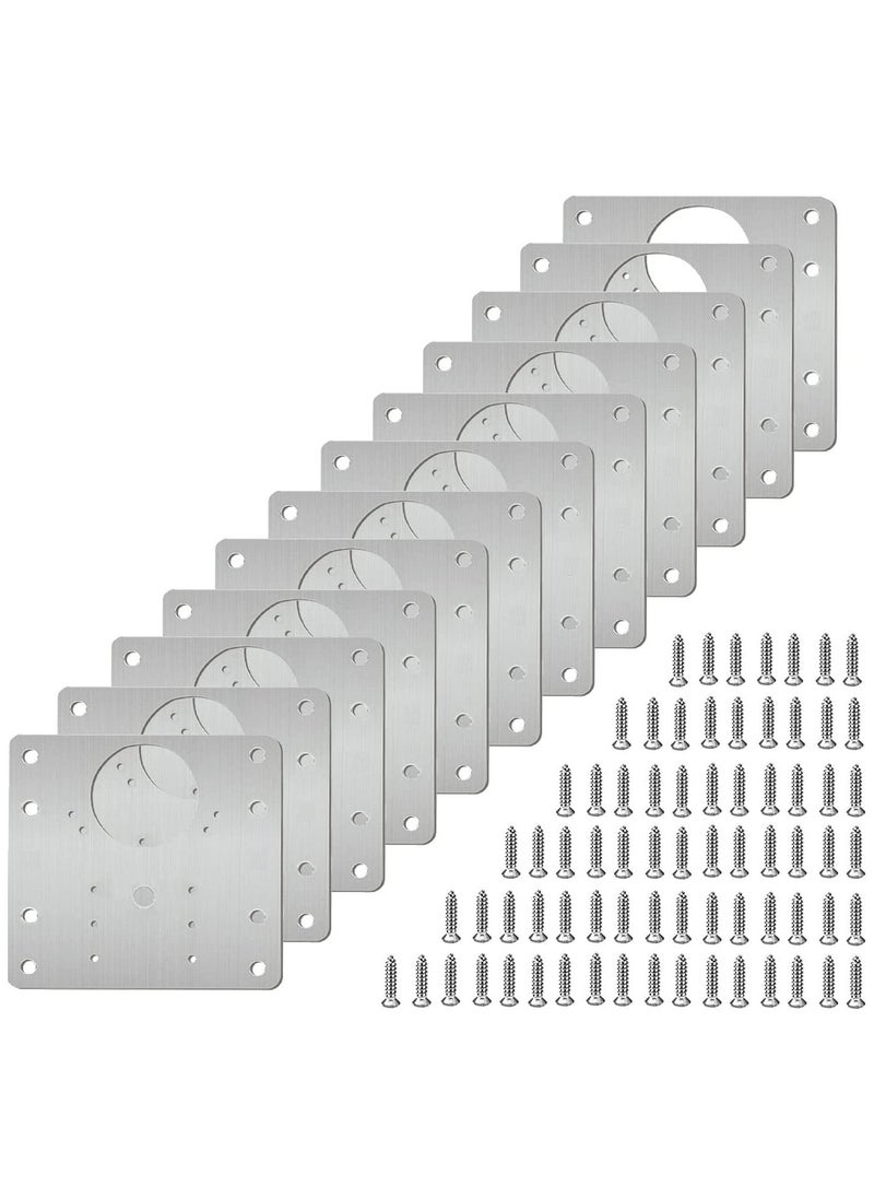 12PCS Hinge Repair Brackets, Cabinet Hinge Repair Plate, Hinge Repair Brackets for Cabinet Furniture Drawer Window Stainless Steel Plate Repair  - Image 1