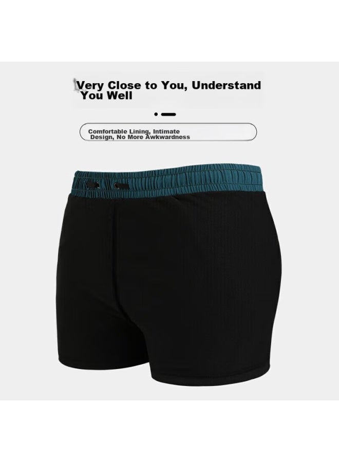 Yuke Swimming Trunks For Men, Anti-embarrassment Boxer Briefs Black XL - Image 5
