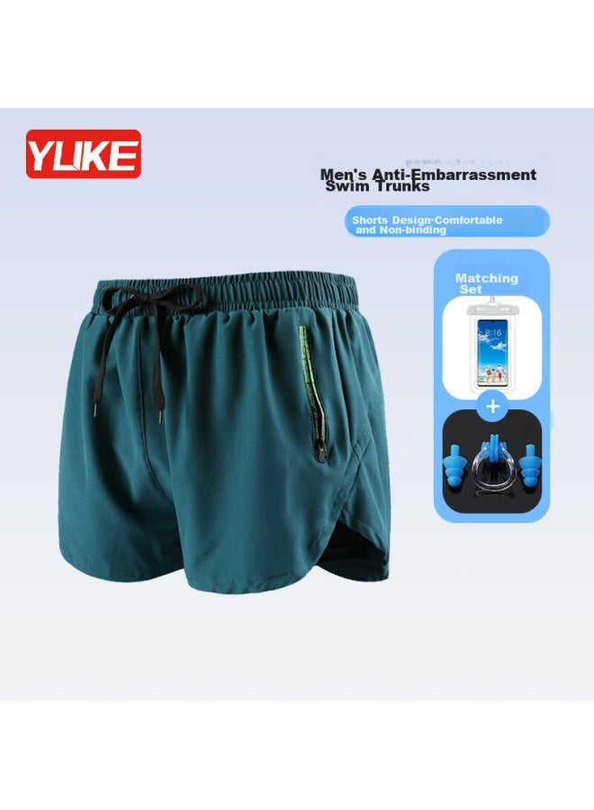 Yuke Swimming Trunks For Men, Anti-embarrassment Boxer Briefs Black XL - Image 1