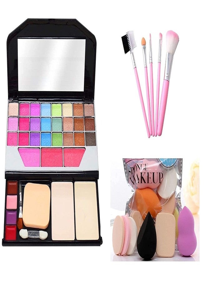 PROTYA PRO TYA Fashion Makeup Kit For Girls + Sponge Makeup 6 In 1 Beauty Blender Puff + Hello Kitty 5 piece Makeup Brushes - Image 1