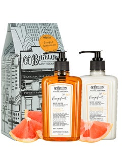 C. O. Bigelow CO Bigelow Apothecary Duo  Grapefruit Hand Care Hand Soap  Lotion Gift Set of Two  Skin Care for Dry Skin with Moisturizing Lotion  Liquid Hand Wash  10fl oz Each 
