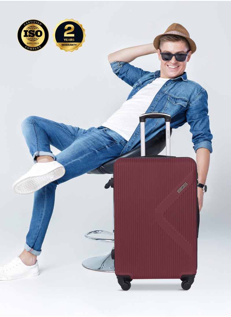PARAJOHN - Neutro 3 Pieces ABS Luggage Trolley Set - Red - Image 1