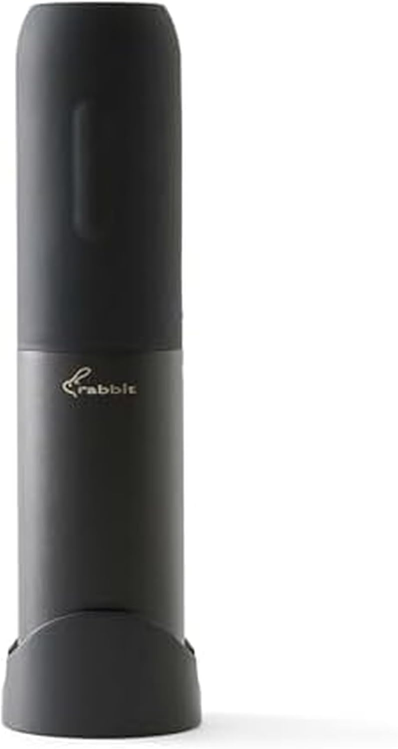rabbit Compact Electric Corkscrew Wine Bottle Opener | Cordless and Portable Design | Effortless One-Touch Operation | Black, 10.75 Inch - Image 1