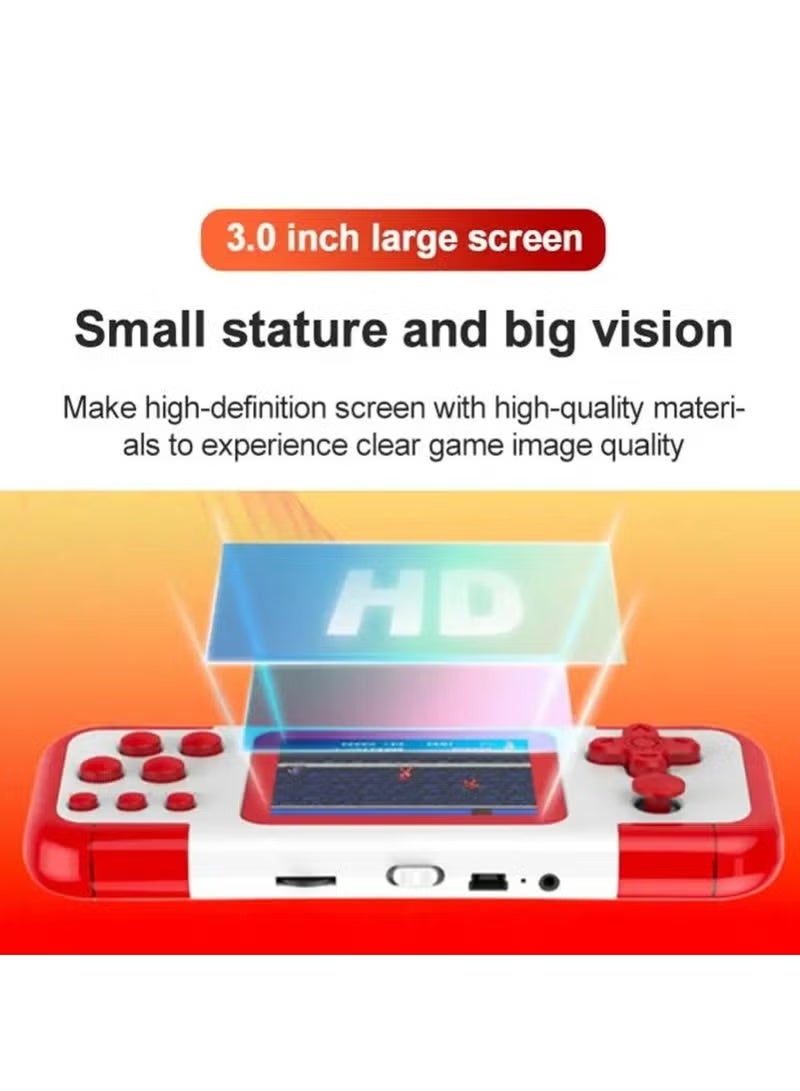غايمز جهاز ألعاب محمول A12 مزود بـ 666 لعبة كلاسيكية مدمجة، وشاشة عالية الدقة 3 بوصة، ومخرج صوت وصورة، وعصا تحكم ثلاثية الأبعاد مزدوجة - Image 3
