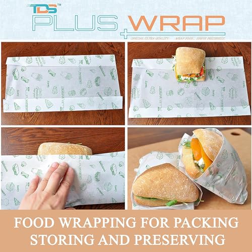 TDS PLUS WRAP Wrapping Paper/Butter Paper, Oil Proof/Sandwich Wrap Paper/Food Wrapping Size, Oil Lock Sheets Cooking Butter Paper-Pack of 400 Sheets (Size: 9.5 x 10.5 inch) - Image 4