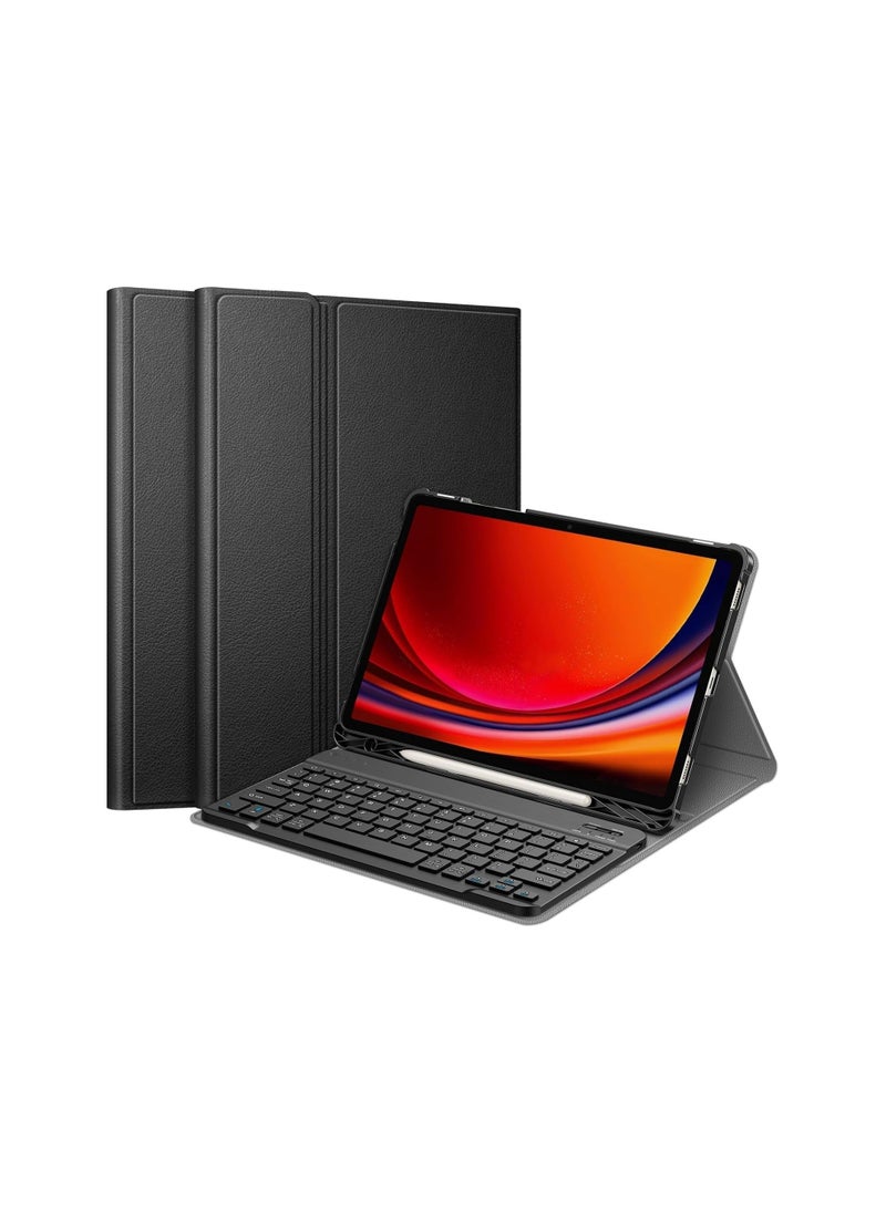 Generic - Keyboard Case for Samsung Galaxy Tab S9 Fe 10.9 Inch 2023 SM-X510 /SM-X516B with S Pen Holder,Protective Case with Magnetically Detachable Bluetooth Keyboard Case For Samsung Galaxy Tab S9 Fe Black - Image 1