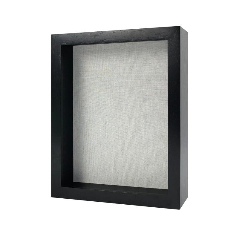 ILOT 8x10 Solid Wood Black Display Shadow Box Frame Memory Box for Keepsakes Picture Box Military Wedding Graduation and Flower Shadow Box
