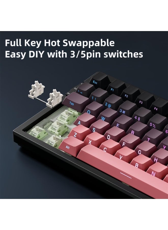 G75 Pro Wireless Mechanical Keyboard,75% Hot Swappable Custom Keyboard with Knob,RGB Backlit,Pre-lubed Reaper Switches,Side Printed PBT Keycaps,2.4GHz/USB-C/BT5.0 Mechanical Gaming Keyboards