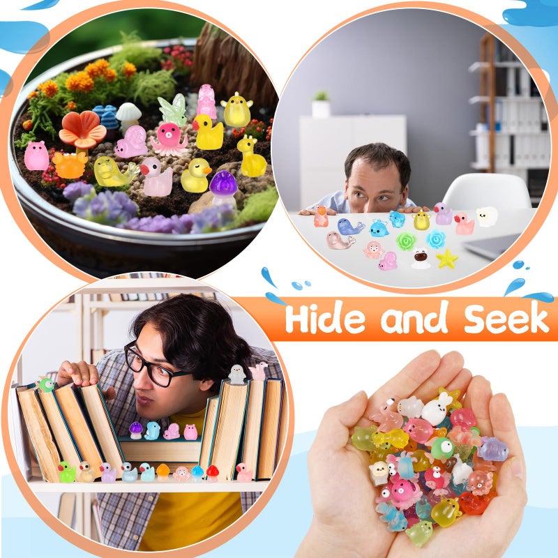 BrightRow 600 Pcs Mini Resin Animal Figures Bulk Small Animal Figurines Tiny Miniature Garden Accessories Duck Flamingo for Easter Egg Basket Stuffing Hide and Seek Valentine's Day Gifts(Creative) - Image 5