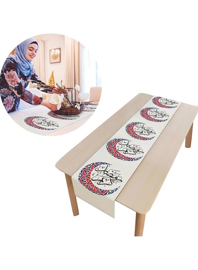 MOXO Eid Mubarak Table Runner Table Decorations   Ramadan Mosque Lattern Islamic Happy Ramadan Mubarak Party Supplies Decorations Moonlit 33 x 180 cm) - Image 5