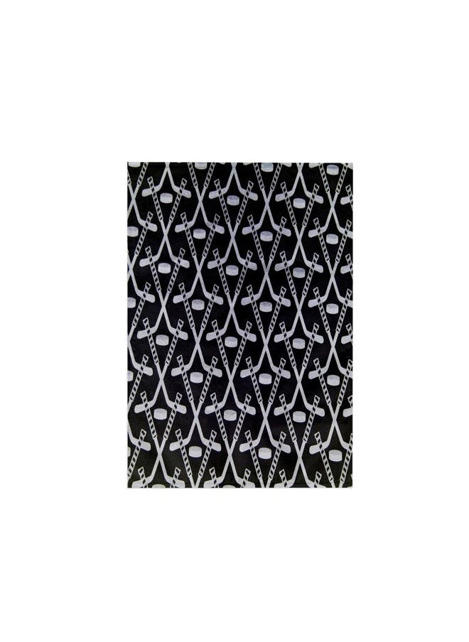 3DROSE - 3D Rose White Hockey Sticks On Black TWL_35276_1 Towel, 15" x 22" - Image 1