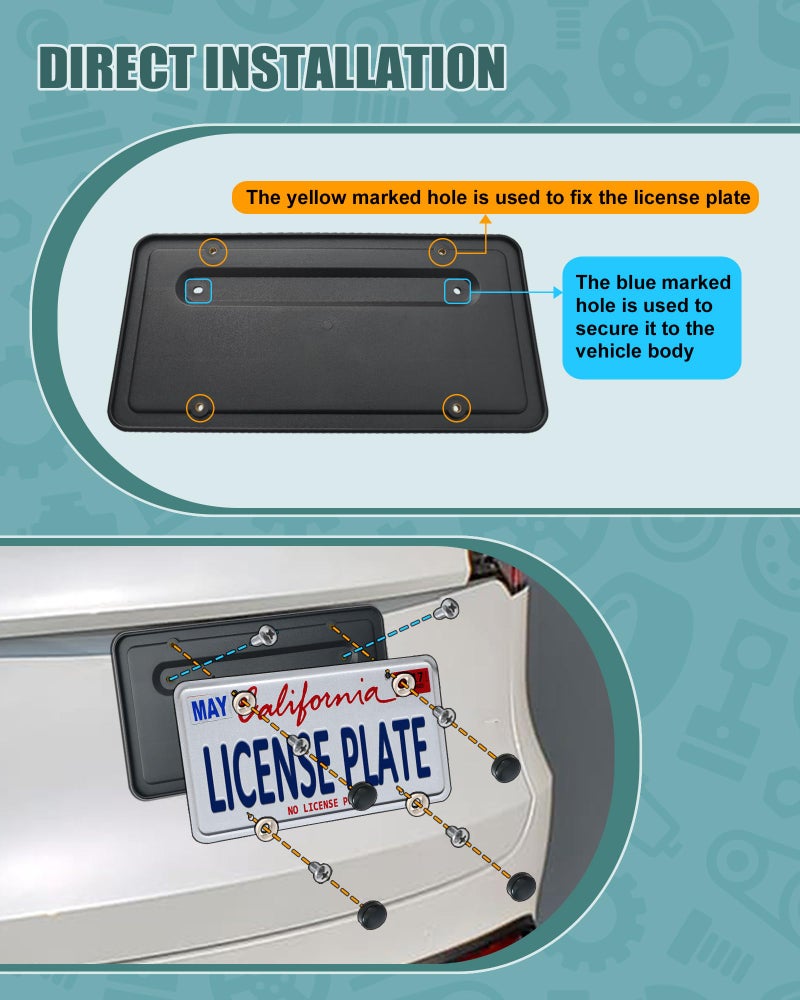 NJNYLLC Rear License Plate Holder for Tesla Model Y and Model 3, Back License Plate Bracket Frames with Screws and Backseat Air Vent Cover, Rear Plate Mounting Kit - Image 4